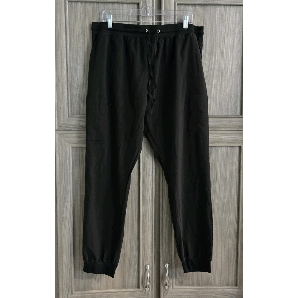 Womens Medical Pants Large All Black Banded Ankles No Brand